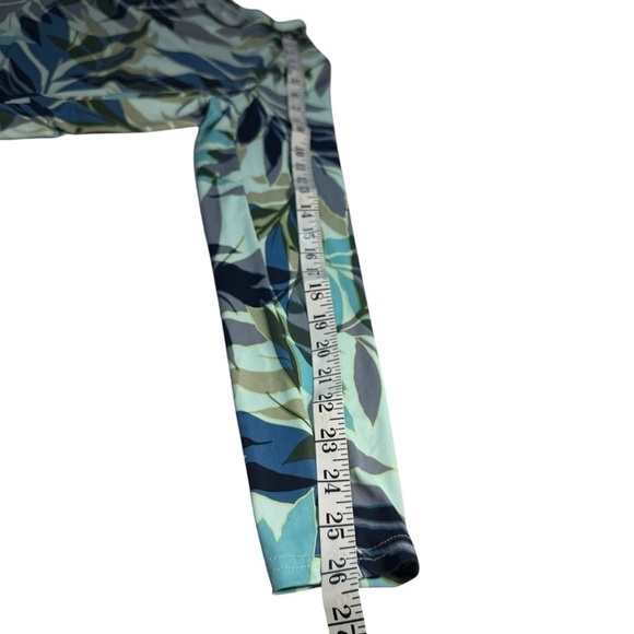 Hang Ten UPF 50 Long Sleeve Algae Sun Shirt Small Aqua Wet Dry Rash Guard Swim - Picture 6 of 9